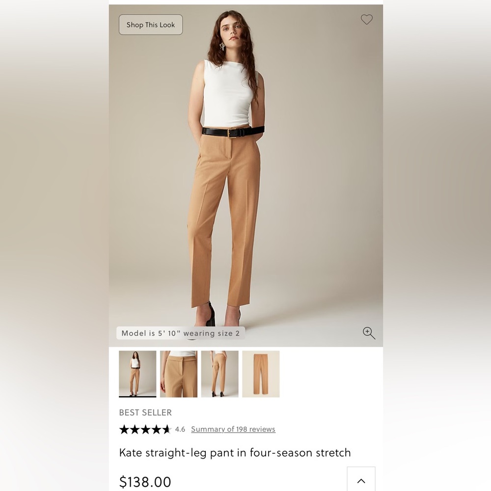 J. Crew Kate dress pants*HEATHER BURNISHED SADDLE (HSE)